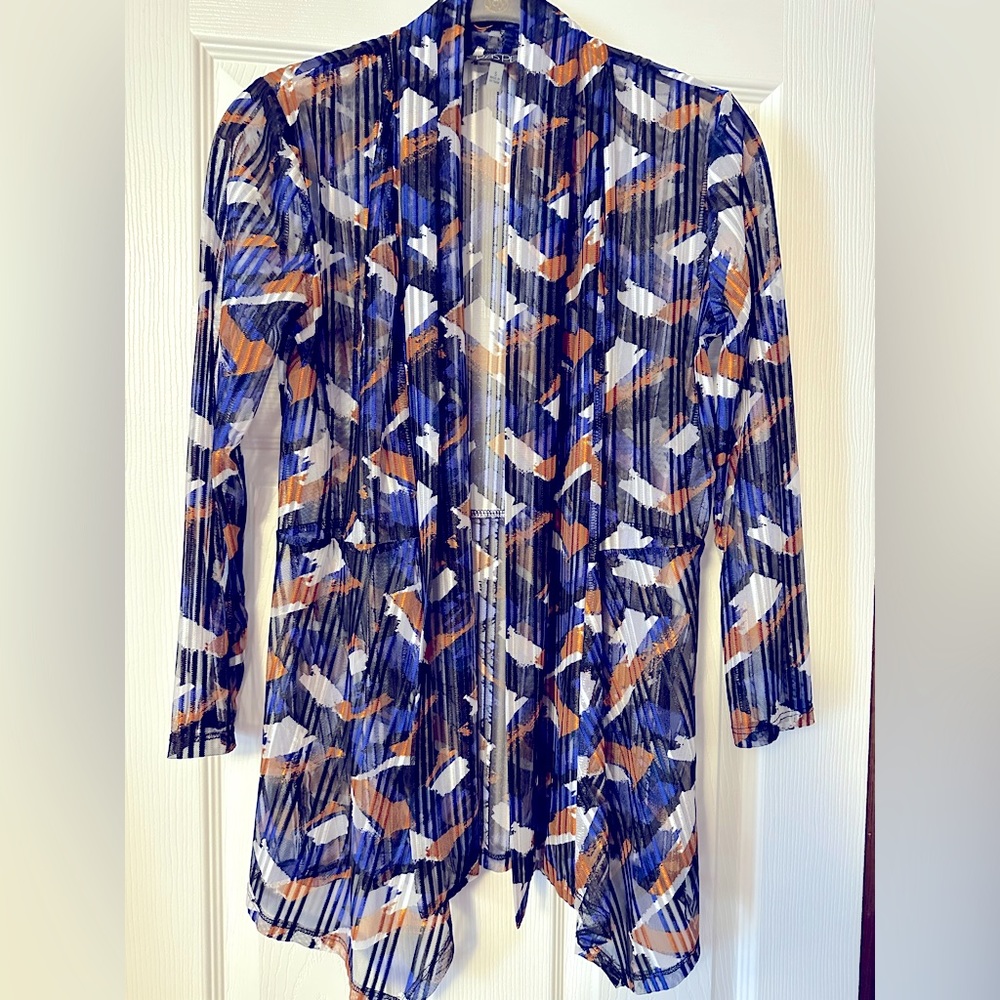 Vintage Kasper women’s sheer open front cardigan over shirt small